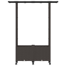 Lit Élevé avec Treillis et Toit Marron 124,5 x 40 x 142 cm PP 638650638650