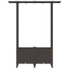 Lit Élevé avec Treillis et Toit Marron 124,5 x 40 x 142 cm PP 638650638650
