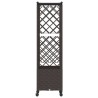 Lit Élevé avec Treillis et Toit Marron 124,5 x 40 x 142 cm PP 638650638650