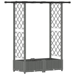Lit Élevé avec Treillis et Toit Gris clair 122,5 x 40 x 121 cm 638651638651