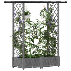 Lit Élevé avec Treillis et Toit Gris clair 122,5 x 40 x 121 cm 638651638651