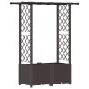 Lit Élevé avec Treillis et Toit Marron 124,5 x 40 x 136 cm PP 638652638652