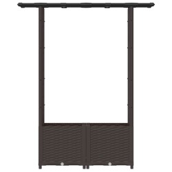 Lit Élevé avec Treillis et Toit Marron 124,5 x 40 x 136 cm PP 638652638652