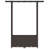 Lit Élevé avec Treillis et Toit Marron 124,5 x 40 x 136 cm PP 638652638652