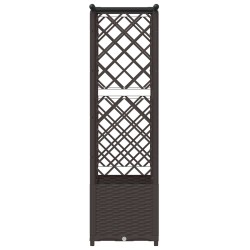 Lit Élevé avec Treillis et Toit Marron 124,5 x 40 x 136 cm PP 638652638652