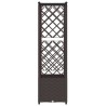 Lit Élevé avec Treillis et Toit Marron 124,5 x 40 x 136 cm PP 638652638652