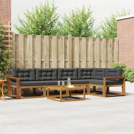 Ensemble de canapés d'extérieur 6 pcs Naturel et Anthracite 638655638655