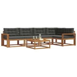 Ensemble de canapés d'extérieur 6 pcs Naturel et Anthracite 638655638655