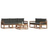 Ensemble de canapés d'extérieur 6 pcs Naturel et Anthracite 638657638657