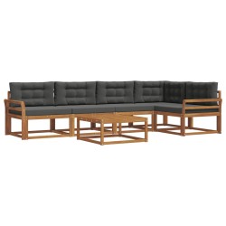 Ensemble de canapés d'extérieur 6 pcs Naturel et Anthracite 638660638660