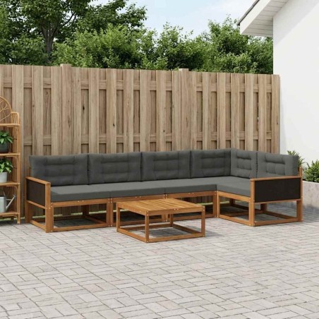 Ensemble de canapés d'extérieur 6 pcs Naturel et Anthracite 638661638661