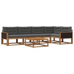 Ensemble de canapés d'extérieur 6 pcs Naturel et Anthracite 638661638661