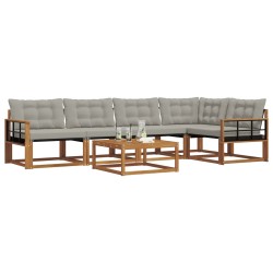 Ensemble de canapés d'extérieur 6 pcs Gris Naturel et Clair 638664638664