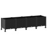 Jardinière avec Roues Noir 160 x 40 x 44 cm PP 638666638666