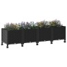 Jardinière avec Roues Noir 160 x 40 x 44 cm PP 638666638666