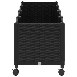 Jardinière avec Roues Noir 160 x 40 x 44 cm PP 638666638666