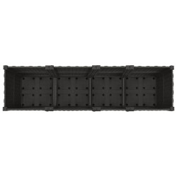 Jardinière avec Roues Noir 160 x 40 x 44 cm PP 638666638666