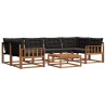 Ensemble de canapés d'extérieur 7 pcs Naturel et Noir 638670638670