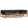 Ensemble de canapés d'extérieur 7 pcs Naturel et Noir 638670638670