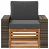 Sofa de milieu extérieur Bois d'Acacia Massif Naturel 638677638677
