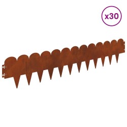 Bordure de Pelouse 30 pcs 103 x 20 cm Acier Rouillé 638685638685
