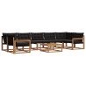 Ensemble de canapés d'extérieur 8 pcs Naturel et Noir 638696638696