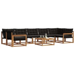 Ensemble de canapés d'extérieur 8 pcs Naturel et Noir 638696638696