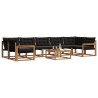 Ensemble de canapés d'extérieur 8 pcs Naturel et Noir 638696638696