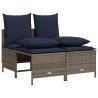 Ensemble de canapé de jardin 4 pcs avec coussins gris résine tressée 638697638697