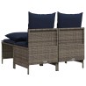 Ensemble de canapé de jardin 4 pcs avec coussins gris résine tressée 638697638697