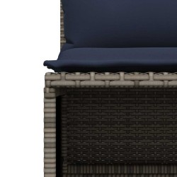 Ensemble de canapé de jardin 4 pcs avec coussins gris résine tressée 638697638697