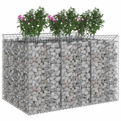 Lit surélevé gabion 2 pcs Argenté 638715638715