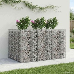 Lit surélevé gabion 2 pcs Argenté 638715638715