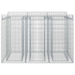 Lit surélevé gabion 2 pcs Argenté 638715638715