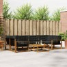 Ensemble de canapés d'extérieur 7 pcs Naturel et Noir 638716638716
