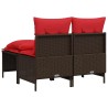 Ensemble de canapé de jardin 4 pcs avec coussins marron résine tressée 638724638724