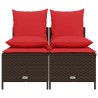 Ensemble de canapé de jardin 4 pcs avec coussins marron résine tressée 638726638726