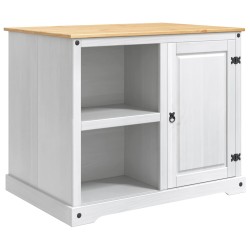 Ensemble Cuisine Îlot 3 pcs Blanc et Cire de Miel Pin massif 638732638732