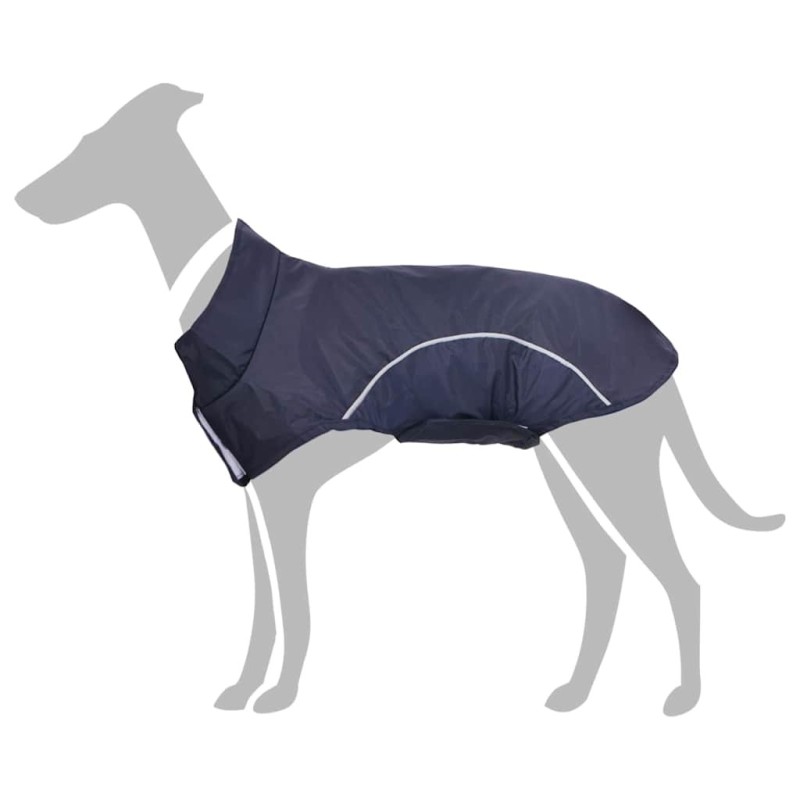 Imperméable pour chien avec bandes réfléchissantes polyester bleu marine taille L 638735638735