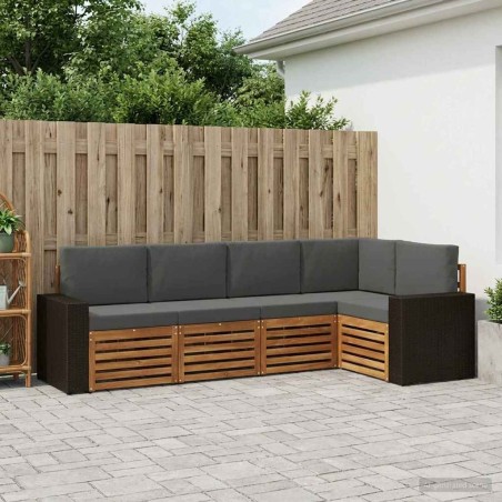 Ensemble de canapé d'angle 5 pcs Naturel et Anthracite 638736638736