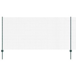 Clôture en fil soudé avec poteaux 25 x 1,2 m Vert Maille 638738638738