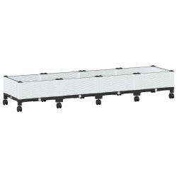 Jardinière avec Roues Blanc 160 x 40 x 33 cm PP 638739638739