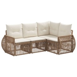 Ensemble de canapé de jardin 4 pcs Beige et blanc crème 638746638746