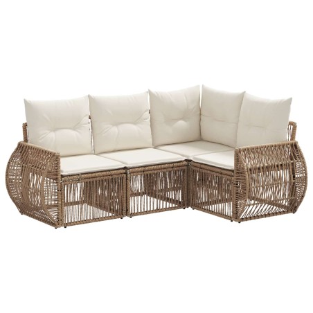 Ensemble de canapé de jardin 4 pcs Beige et blanc crème 638746638746