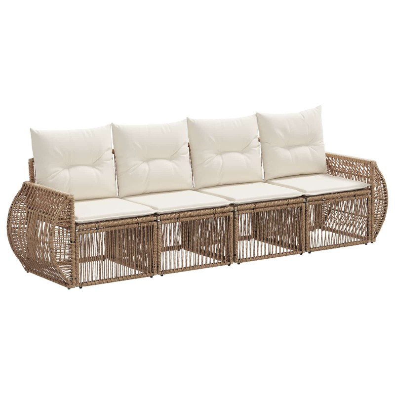 Ensemble de canapé de jardin 4 pcs Beige et blanc crème 638748638748