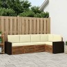 Ensemble de canapé d'angle avec coussin 5 pcs Naturel et Crème 638751638751
