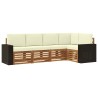 Ensemble de canapé d'angle avec coussin 5 pcs Naturel et Crème 638751638751