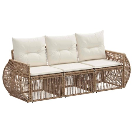 Ensemble de canapé de jardin 3 pcs Beige et blanc crème 638752638752