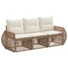 Ensemble de canapé de jardin 3 pcs Beige et blanc crème 638752638752