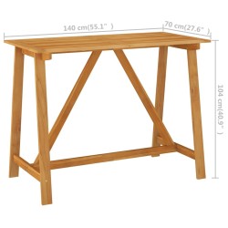 Table de bar de jardin 140x70x104 cm Bois d'acacia massif 638758638758